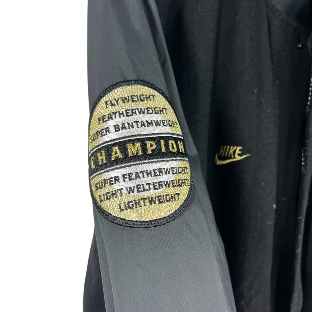 Rare MANNY PACQUIAO NIKE Destroyer Black Bomber Wool Varsity Jacket Men Size XL - Picture 6 of 11